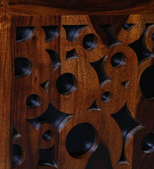Aura Sheesham Wood Cabinet in Provincial Teak Finish