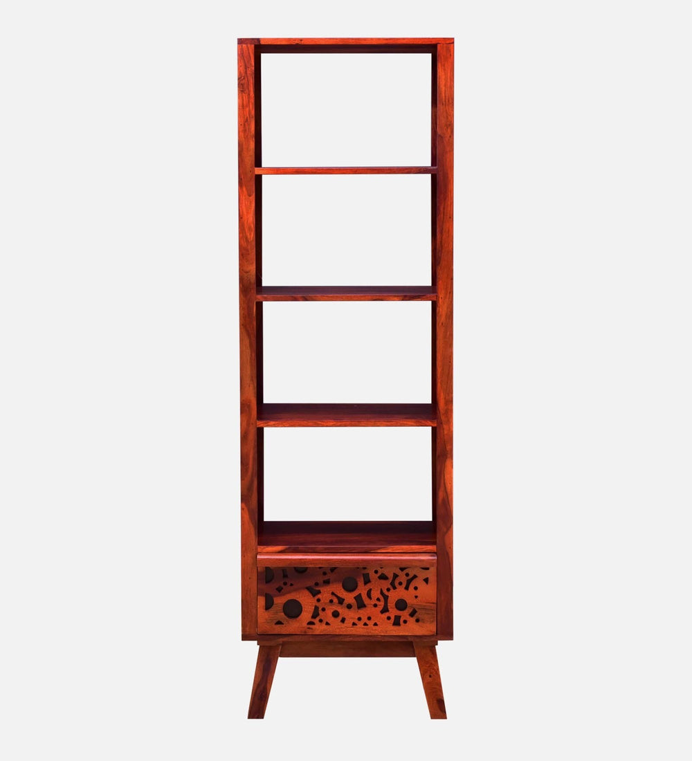 Aura Sheesham Wood Book Shelf In Honey Oak Finish