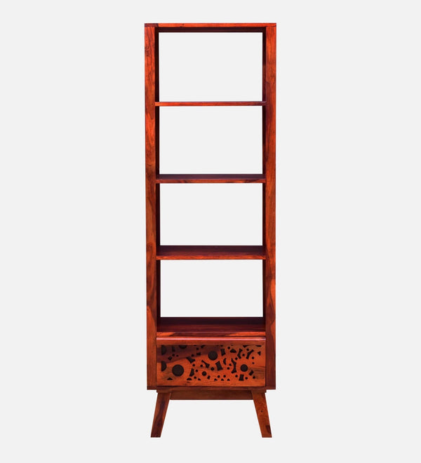 Aura Sheesham Wood Book Shelf In Honey Oak Finish