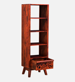 Aura Sheesham Wood Book Shelf In Honey Oak Finish