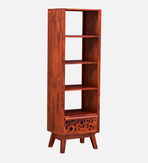 Aura Sheesham Wood Book Shelf In Honey Oak Finish