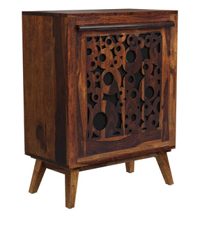 Aura Sheesham Wood Cabinet in Provincial Teak Finish