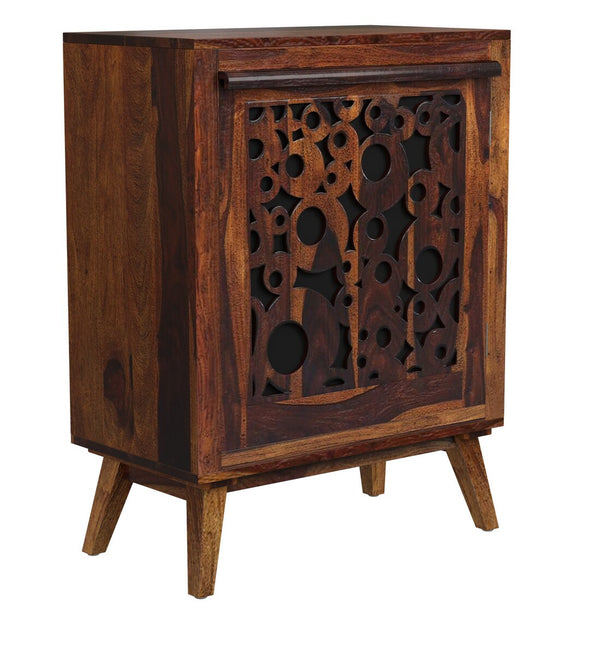 Aura Sheesham Wood Cabinet in Provincial Teak Finish