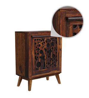 Aura Sheesham Wood Cabinet in Provincial Teak Finish