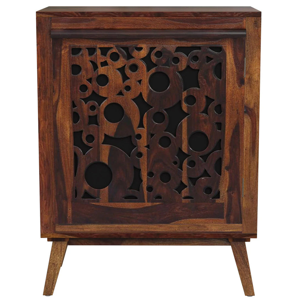 Aura Sheesham Wood Cabinet in Provincial Teak Finish
