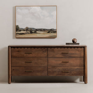 Yamato Solid mango wood Chest of drawer with 6 Drawer in Provincial Teak Finish