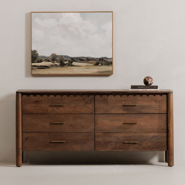 Yamato Solid mango wood Chest of drawer with 6 Drawer in Provincial Teak Finish