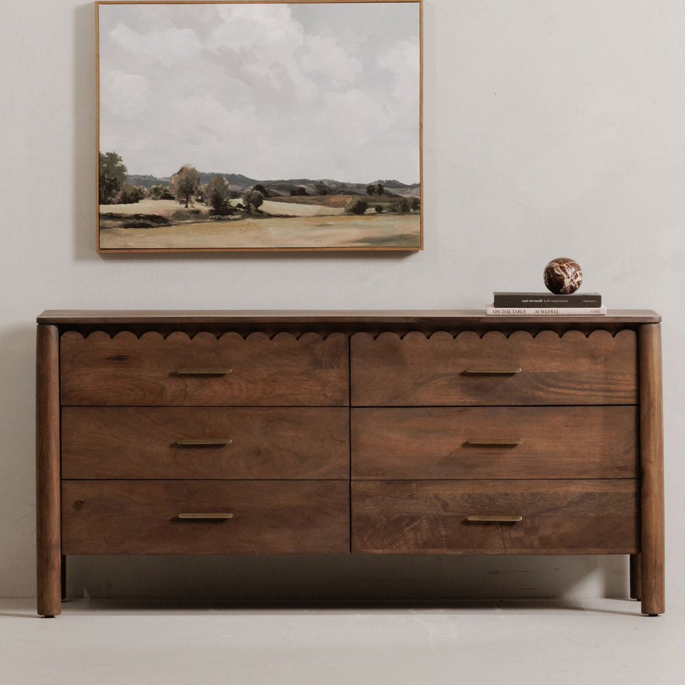 Mayrone Solid Mango wood Chest of Drawer in Provincial Teak Finish