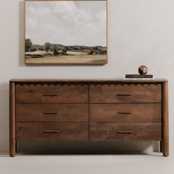 Mayrone Solid Mango wood Chest of Drawer in Provincial Teak Finish