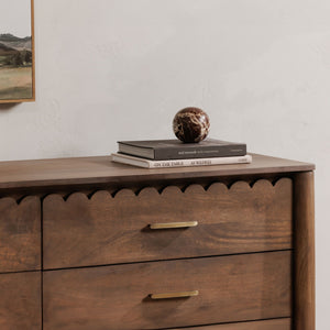 Mayrone Solid Mango wood Chest of Drawer in Provincial Teak Finish