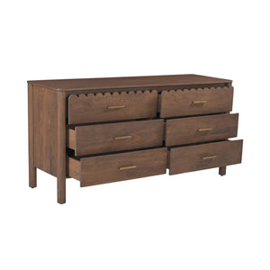 Yamato Solid mango wood Chest of drawer with 6 Drawer in Provincial Teak Finish