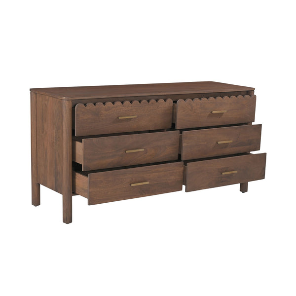 Yamato Solid mango wood Chest of drawer with 6 Drawer in Provincial Teak Finish