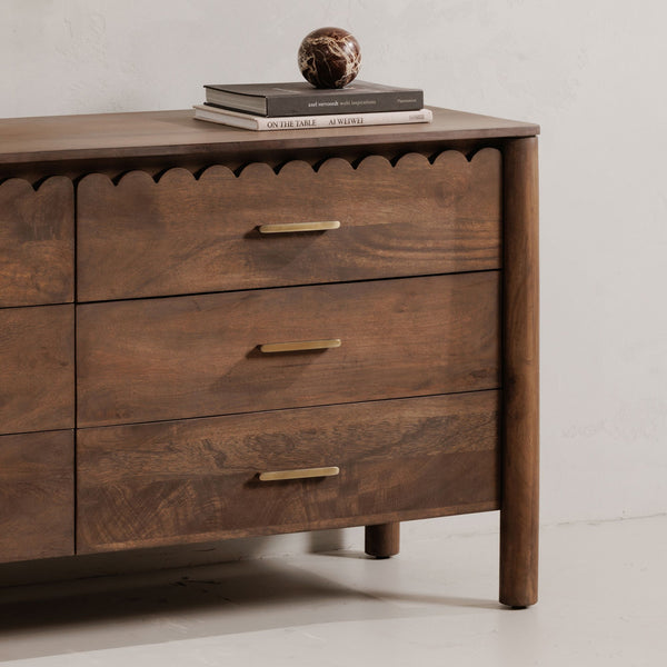 Mayrone Solid Mango wood Chest of Drawer in Provincial Teak Finish