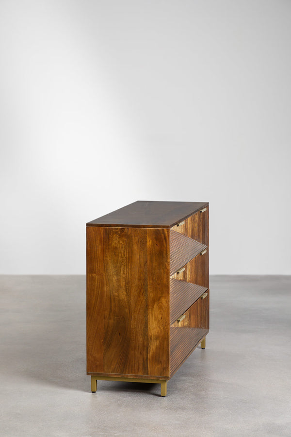 Bloom Solid Mango wood Chest of Drawer in Provincial Teak Finish