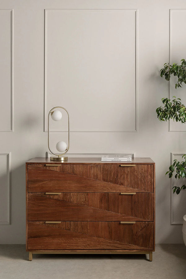 Bloom Solid Mango wood Chest of Drawer in Provincial Teak Finish