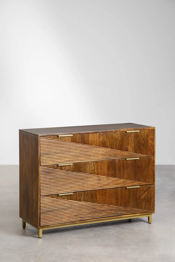Bloom Solid Mango wood Chest of Drawer in Provincial Teak Finish