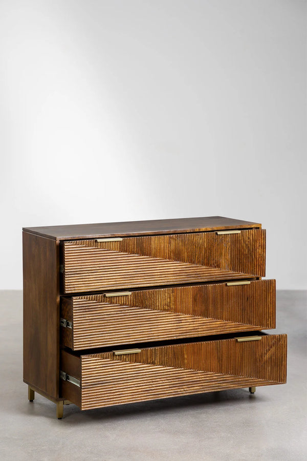 Bloom Solid Mango wood Chest of Drawer in Provincial Teak Finish