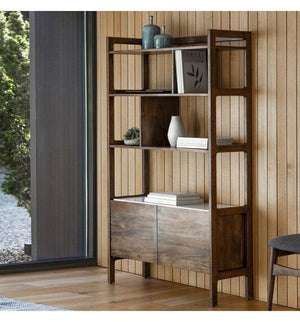 Cher Solid Acacia wood Bookshelf in Provincial Finish