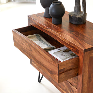 Majesty Solid Sheesham Wood Chest of Drawer With 3 Drawer in Provincial Teak Finish