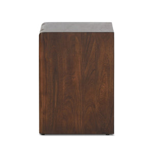 Jelks Solid acacia wood bedside table with 1 Door & 1 Drawer in Provincial Teak Finish