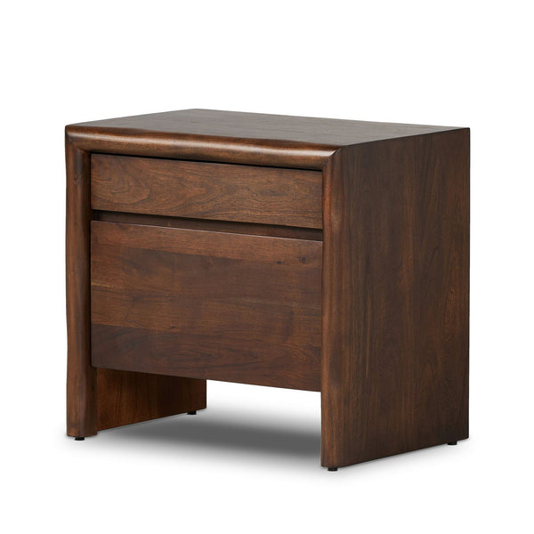 Jelks Solid acacia wood bedside table with 1 Door & 1 Drawer in Provincial Teak Finish