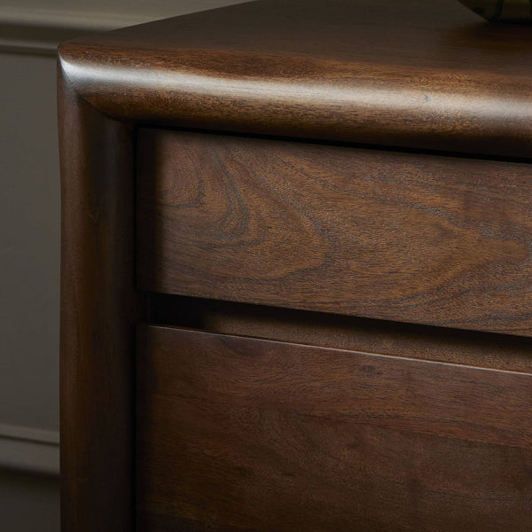 Jelks Solid acacia wood bedside table with 1 Door & 1 Drawer in Provincial Teak Finish