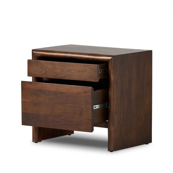 Jelks Solid acacia wood bedside table with 1 Door & 1 Drawer in Provincial Teak Finish