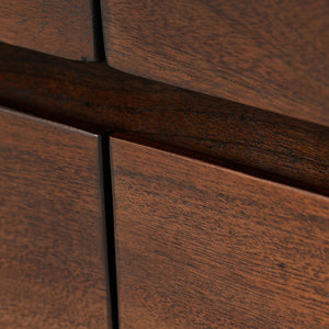 Serengeti Solid Mango Wood Chest of Drawer With 6 Drawer in Black Finish with Brass Strips
