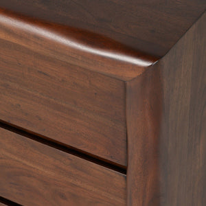 Serengeti Solid Mango Wood Chest of Drawer With 6 Drawer in Black Finish with Brass Strips