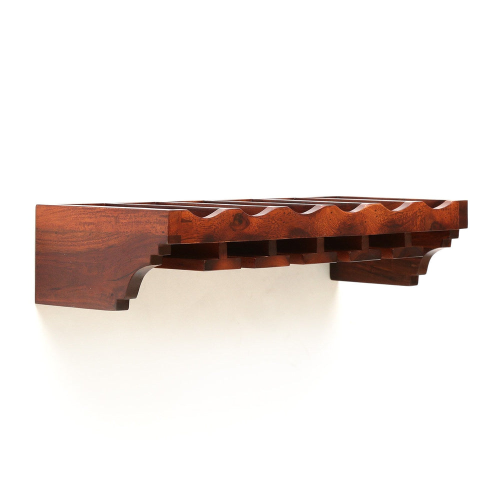 Mango Wood Wall shelf in Honey Oak Finish