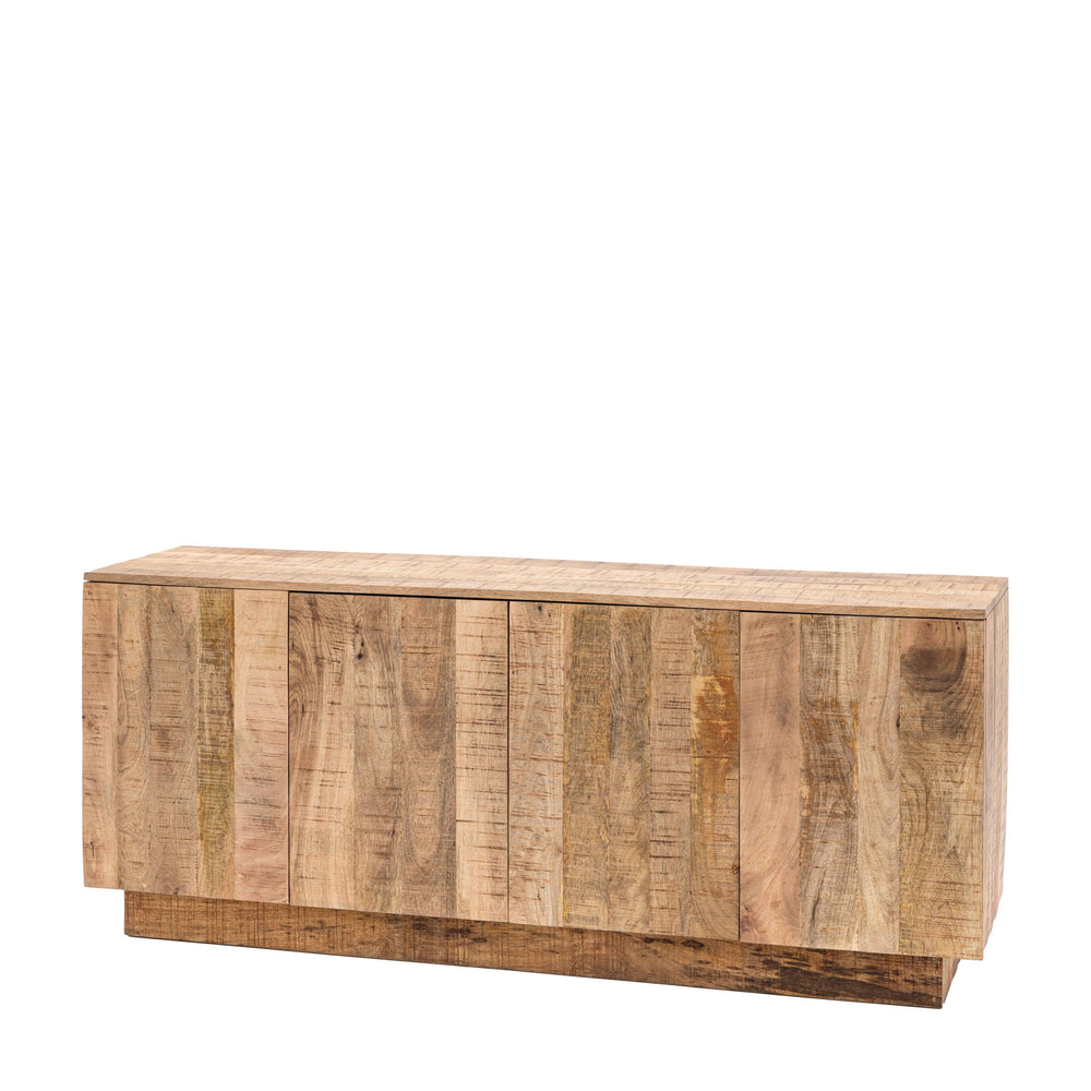 Kenta Solid Mango wood Sideboard with 4 Door in Natual Finish