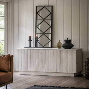 Kenta Solid Mango wood Sideboard with 4 Door in White Wash Finish