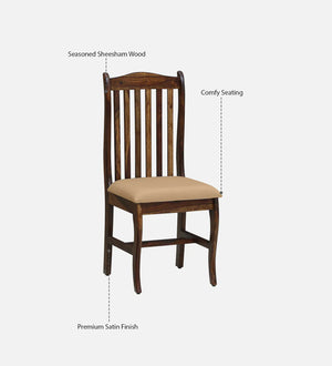Calvo Sheesham Wood Dining Chairs In Provincial Teak Finish (Set Of 2)
