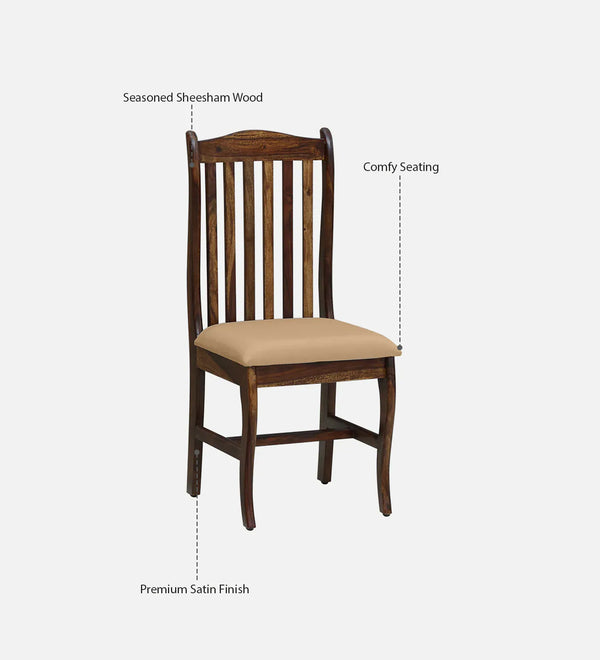 Calvo Sheesham Wood Dining Chairs In Provincial Teak Finish (Set Of 2)