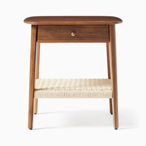 Sappora Solid acacia wood bedside table with 2 Drawer in Light honey oak Finish