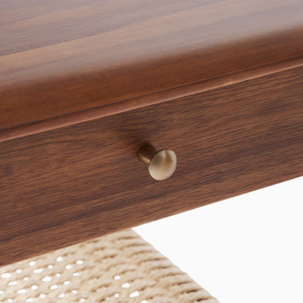 Sappora Solid acacia wood bedside table with 2 Drawer in Light honey oak Finish