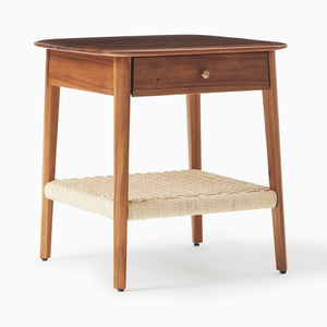 Sappora Solid acacia wood bedside table with 2 Drawer in Light honey oak Finish