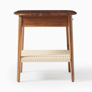 Sappora Solid acacia wood bedside table with 2 Drawer in Light honey oak Finish