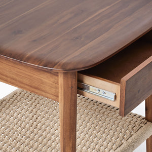 Sappora Solid acacia wood bedside table with 2 Drawer in Light honey oak Finish