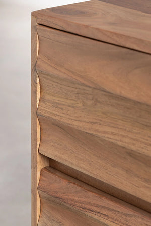 Graham Solid Acacia Wood Chest of Drawer With 6 Drawer in Natural Finish