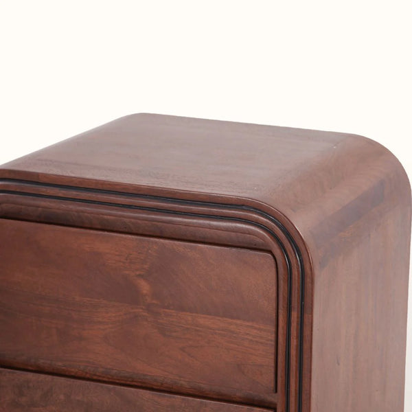 Mercury Solid mango wood bedside table with 2 Drawer in Provincial Teak Finish