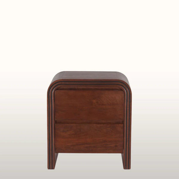 Mercury Solid mango wood bedside table with 2 Drawer in Provincial Teak Finish