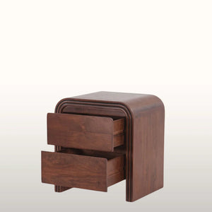 Mercury Solid mango wood bedside table with 2 Drawer in Provincial Teak Finish