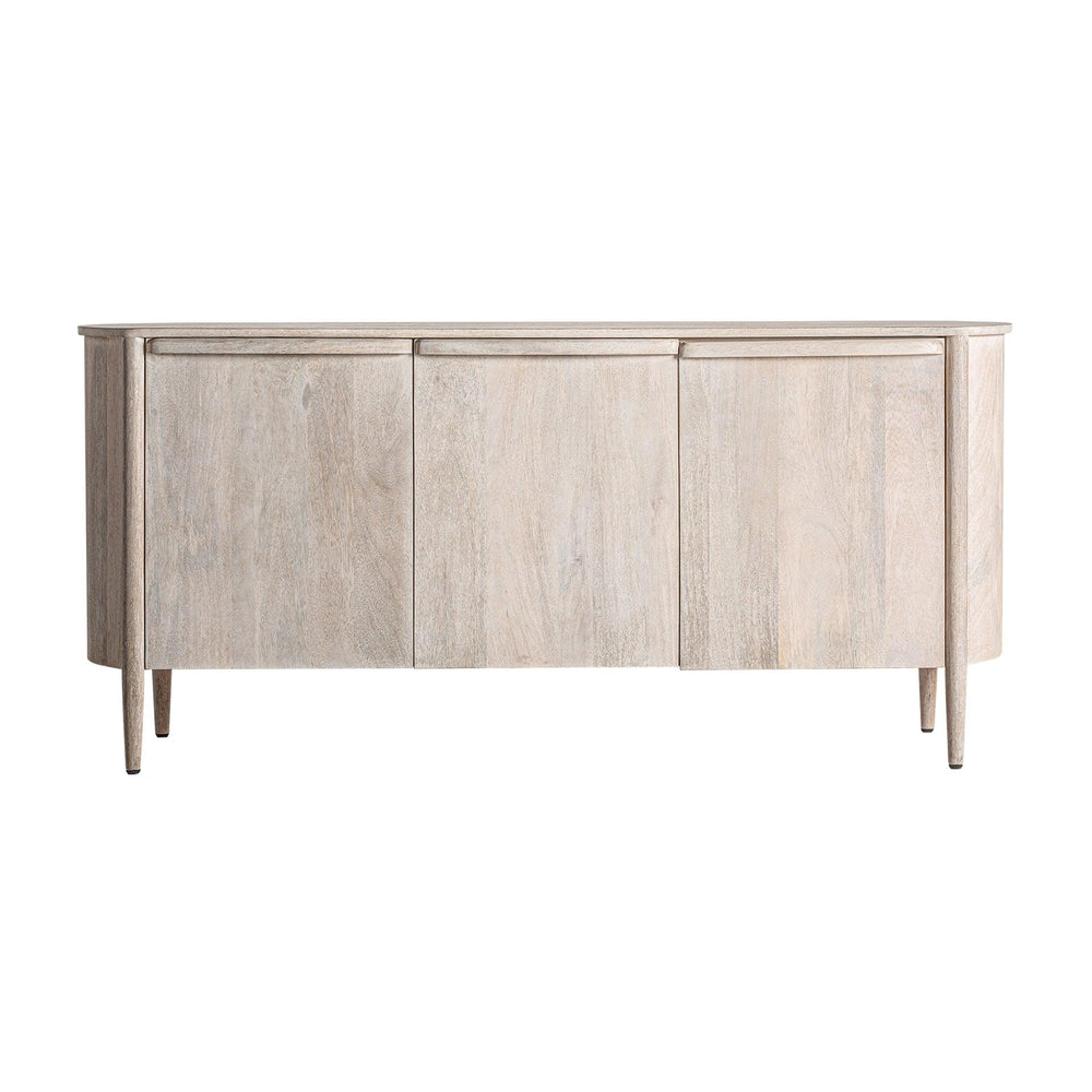 Pipevine Solid wood Mango Sideboard with 3 Door in White Wash Finish
