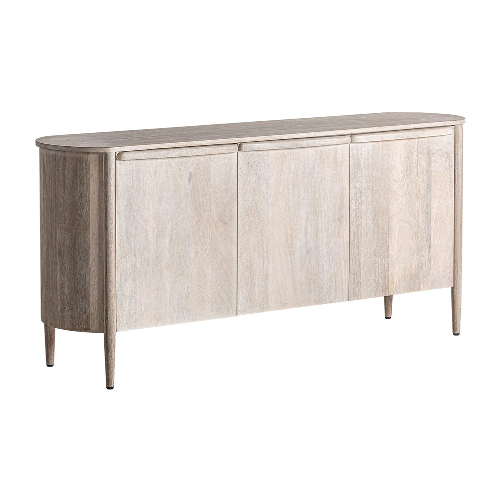 Pipevine Solid wood Mango Sideboard with 3 Door in White Wash Finish