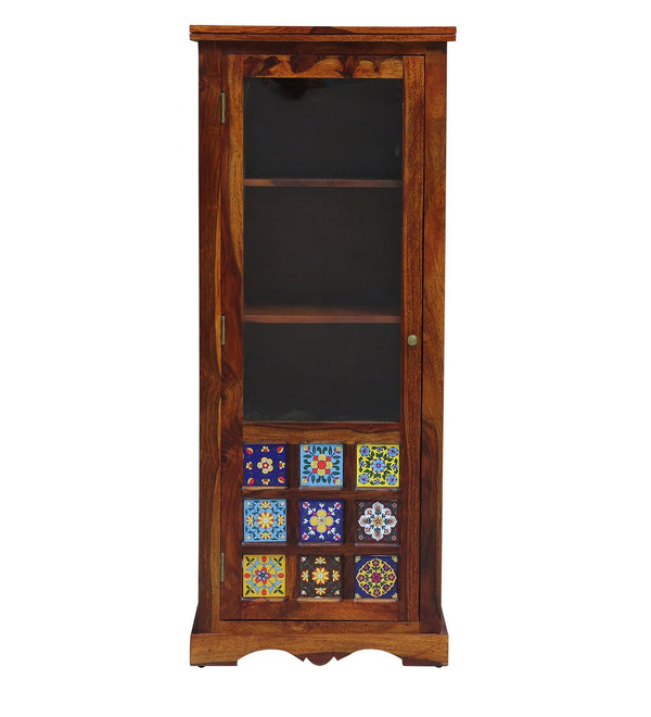 Ciramika Sheesham Wood Book Case In Honey Oak Finish