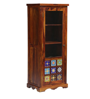 Ciramika Sheesham Wood Book Case In Honey Oak Finish