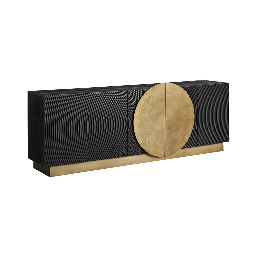 Oscar Solid wood Mango Sideboard with 4 Door in Black Finish