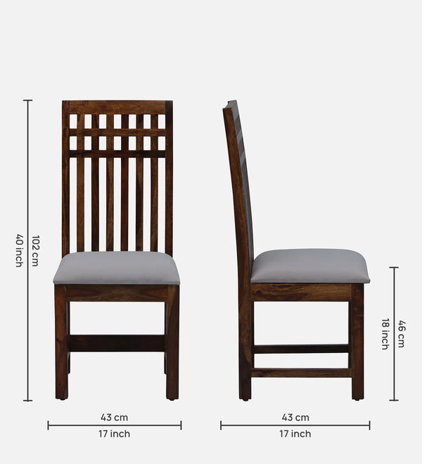 Drusilla Sheesham Wood Dining Chairs In Scratch Resistant Provincial Teak Finish (Set Of 2)