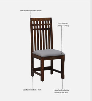 Drusilla Sheesham Wood Dining Chairs In Scratch Resistant Provincial Teak Finish (Set Of 2)